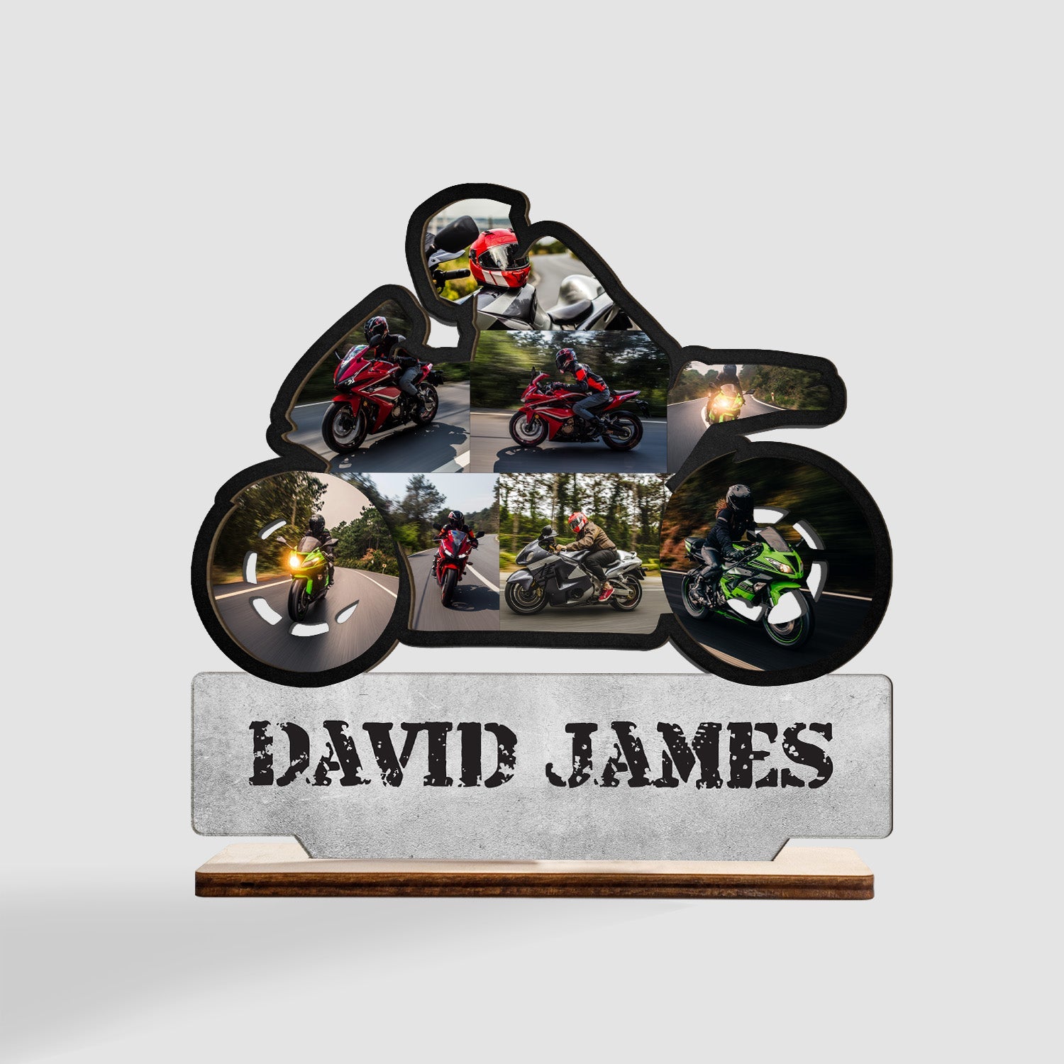 Custom Photo, Motorbike, Wooden Plaque 3 Layers