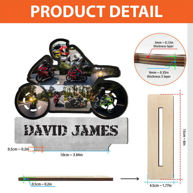 Custom Photo, Motorbike, Wooden Plaque 3 Layers