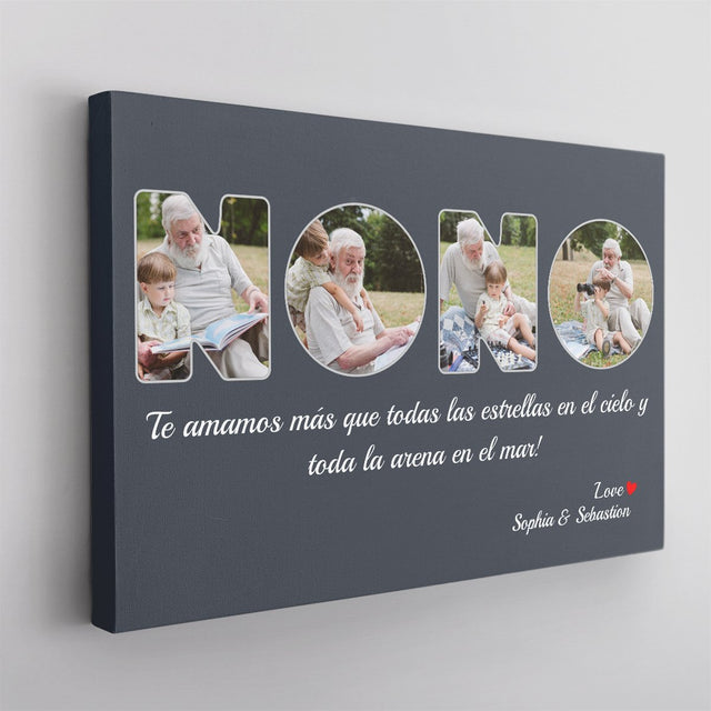 Custom Photo On Text - Personalized Name And Text Canvas Wall Art