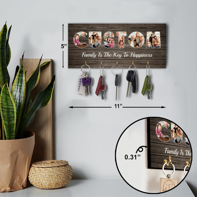Custom Photo On Text - Personalized Name And Text, Key Hook