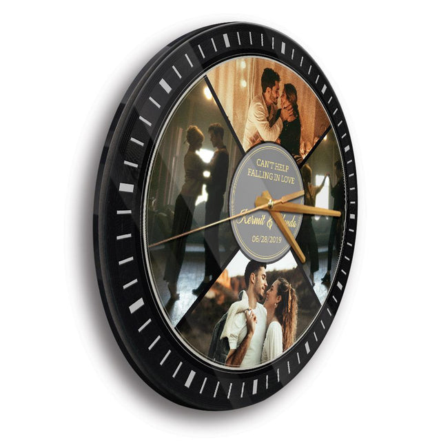 Custom Photo, Personalized Name And Text, Vinyl Record, Wall Clock