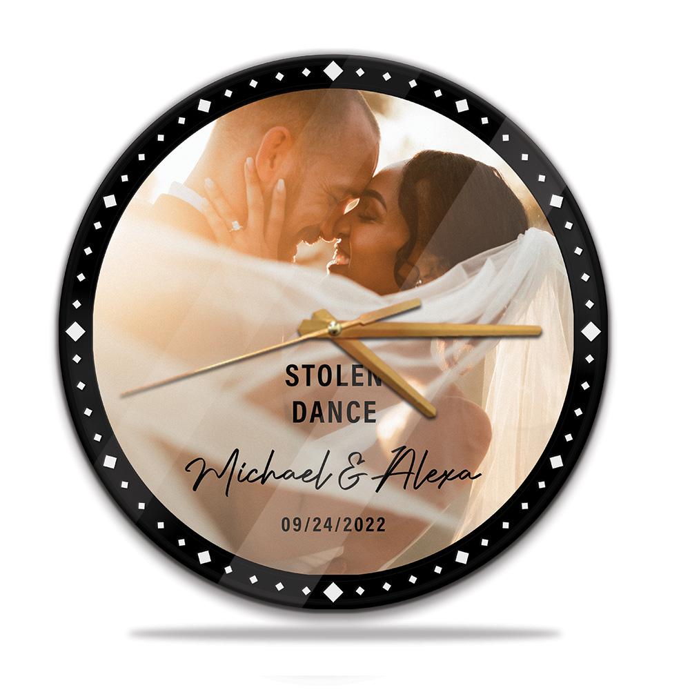 Custom Photo, Personalized Name And Text, Wall Clock