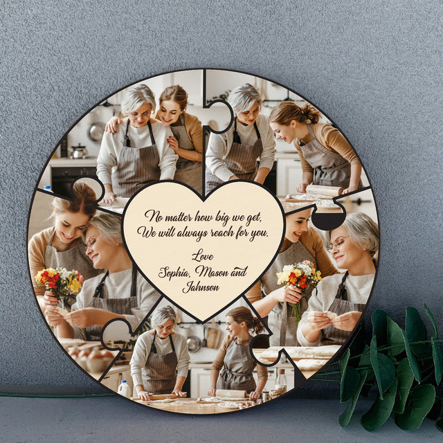 Custom Photo, Personalized Text, Round Wood Sign