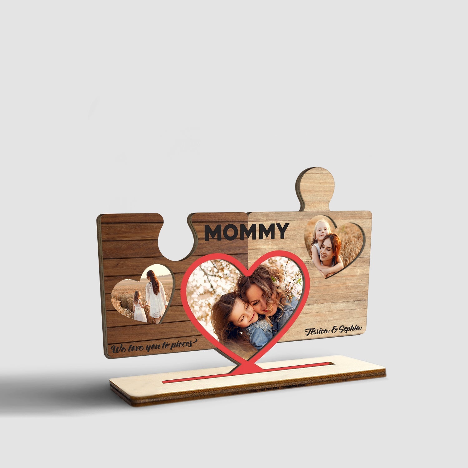 Custom Photo, Puzzle Shape, Wooden Plaque 3 Layers