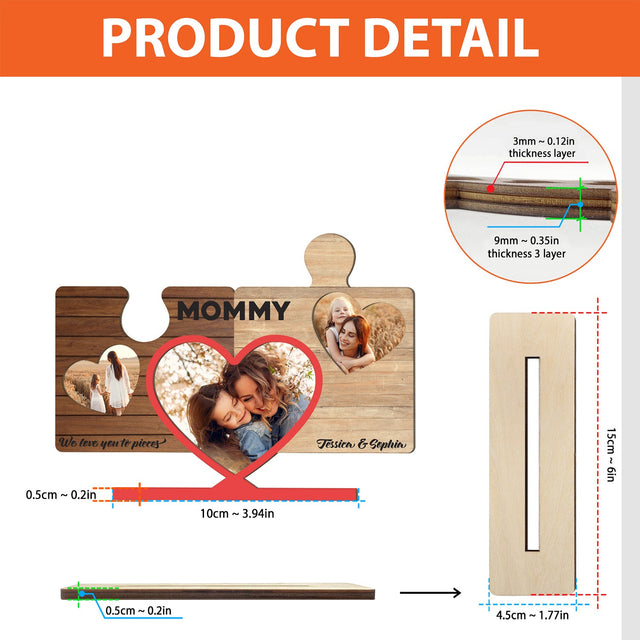 Custom Photo, Puzzle Shape, Wooden Plaque 3 Layers