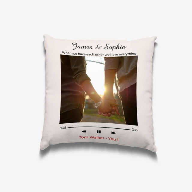 Custom Photo, Song Title & Artist Name Pillow