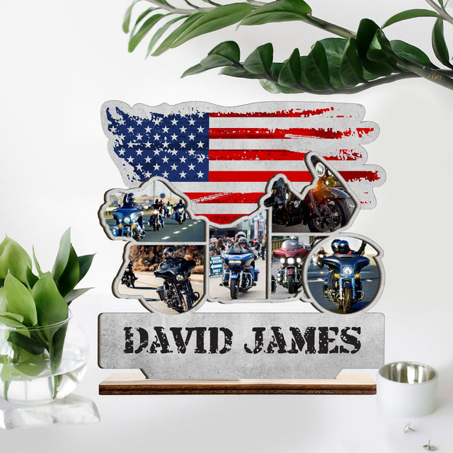 Custom Photo, Wooden Plaque 3 Layers, Motorbike Shape