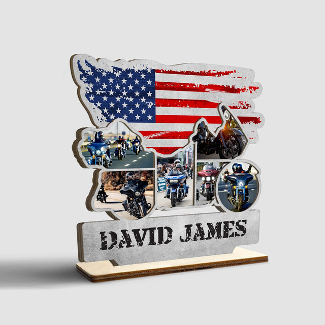 Custom Photo, Wooden Plaque 3 Layers, Motorbike Shape