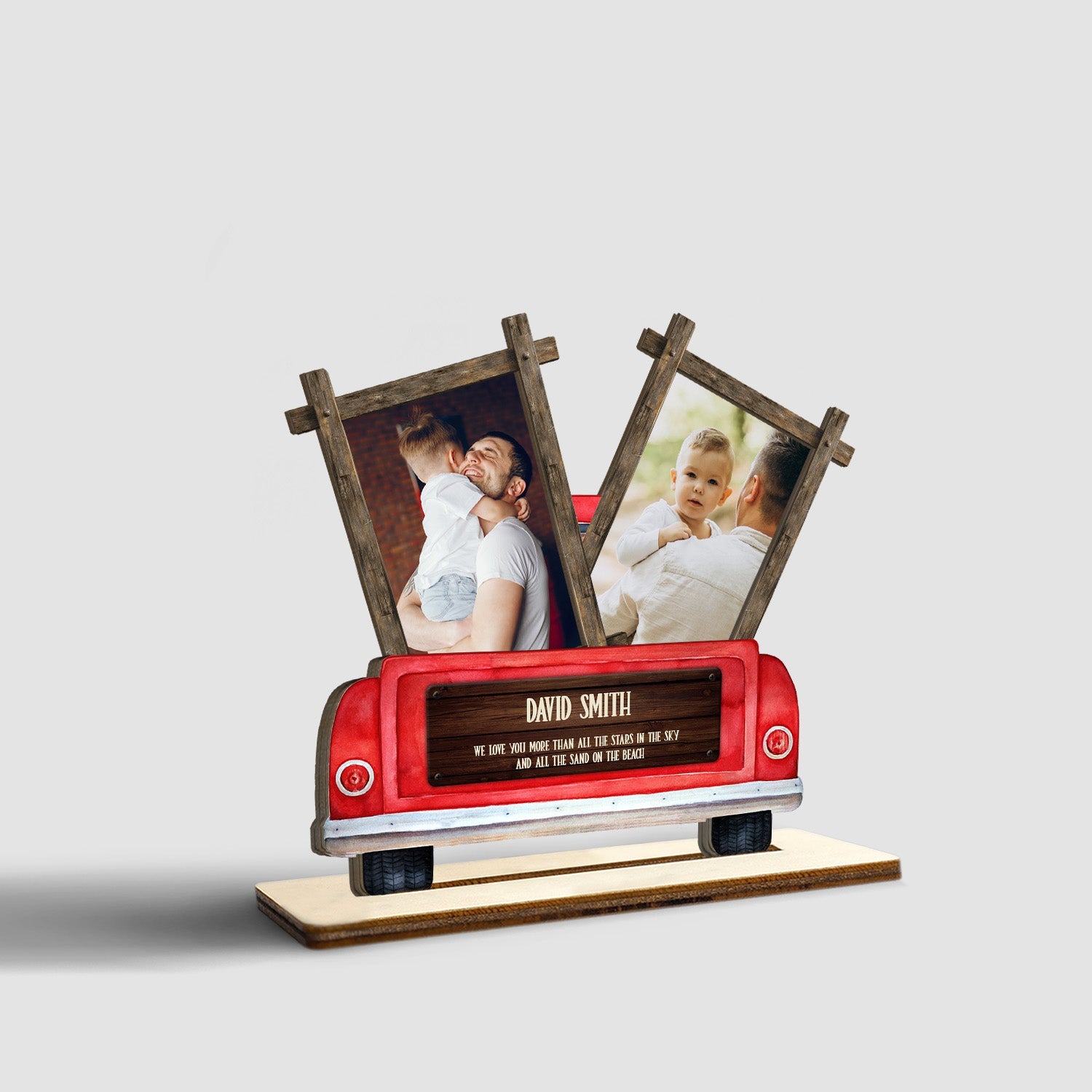 Custom Photo, Wooden Plaque 3 Layers, Personalized Name And Text