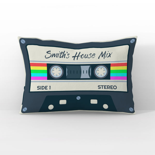 Custom Pillow, Personalized Family Name, Cassette