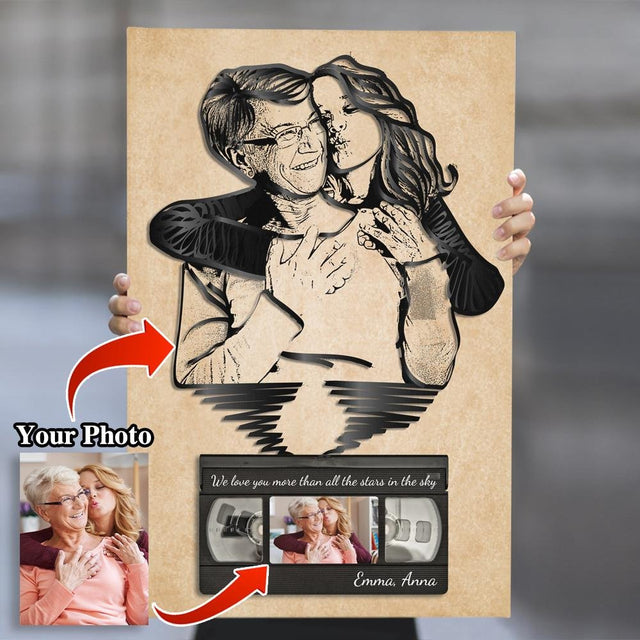 Custom Portrait From Photo, Cassette Tape Canvas Wall Art