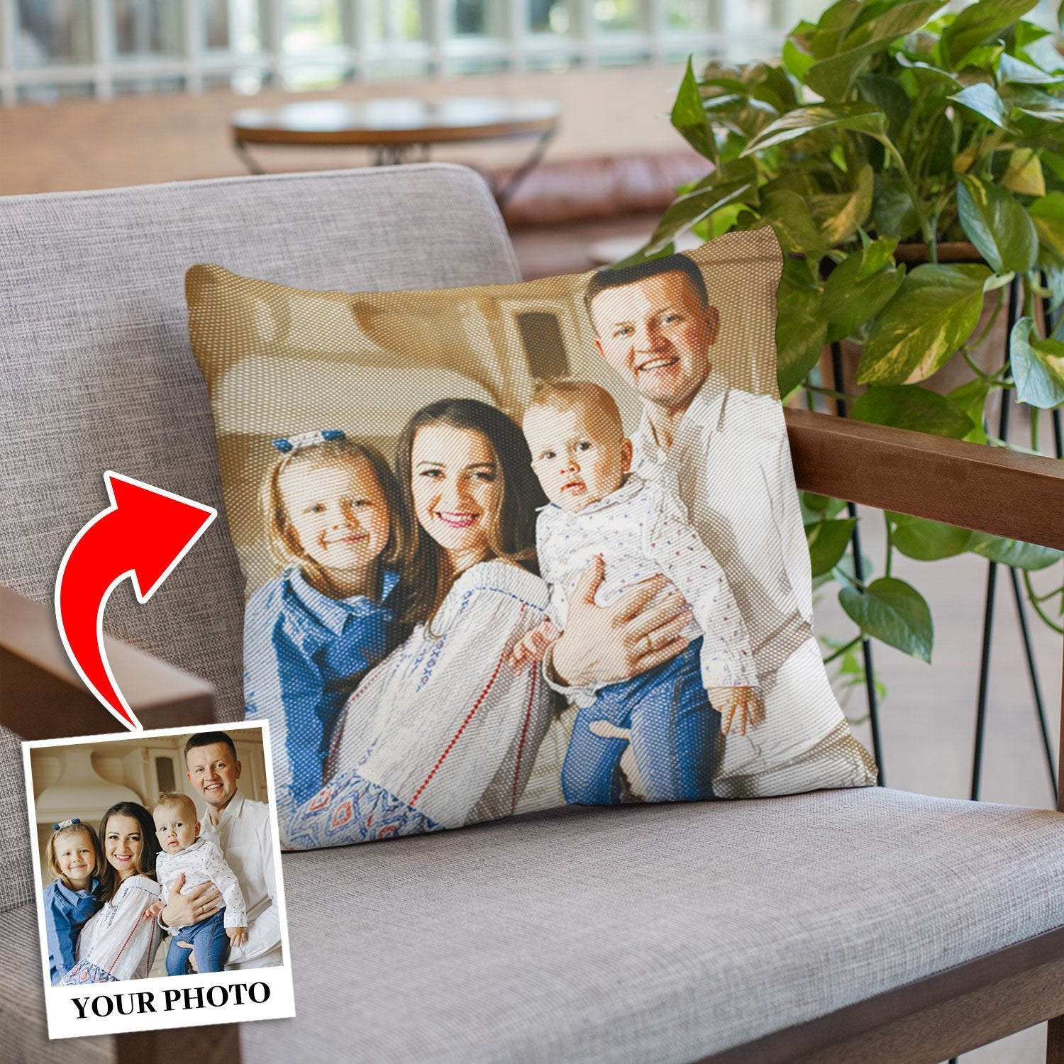 Custom Portrait From Photo, Painting, Pillow