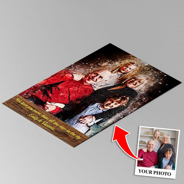 Custom Portrait From Photo, Sparkle Watercolor, Jigsaw Puzzles
