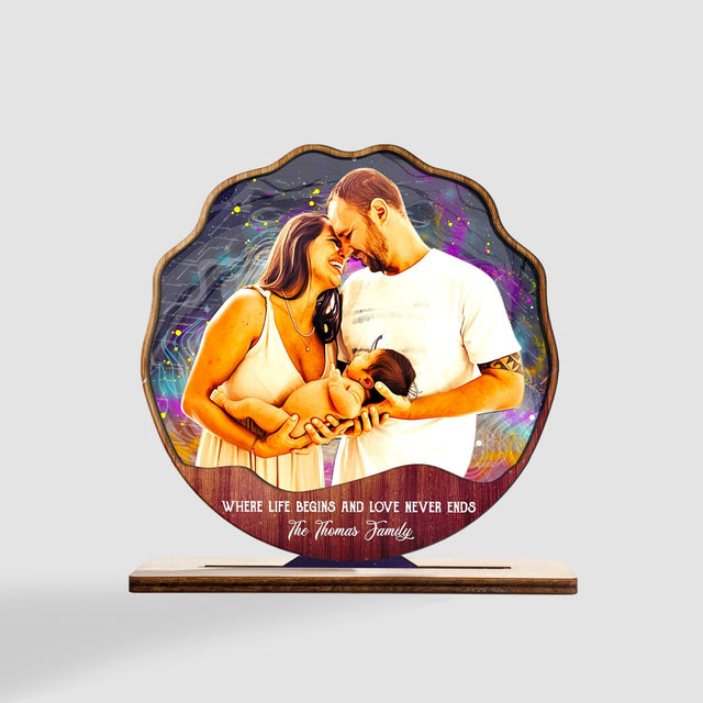 Custom Portrait From Photo, Star Wave Style, Wooden Plaque 3 Layers