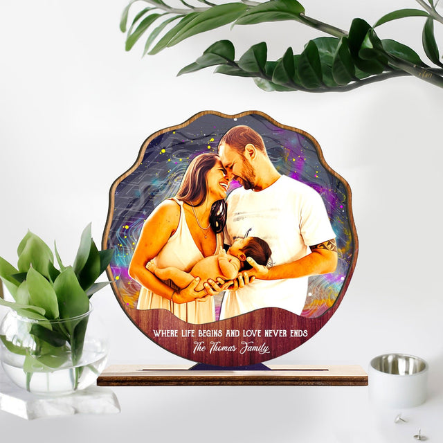Custom Portrait From Photo, Star Wave Style, Wooden Plaque 3 Layers