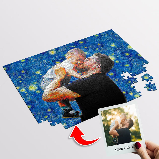 Custom Portrait From Photo, Van Gogh Painting, Jigsaw Puzzles