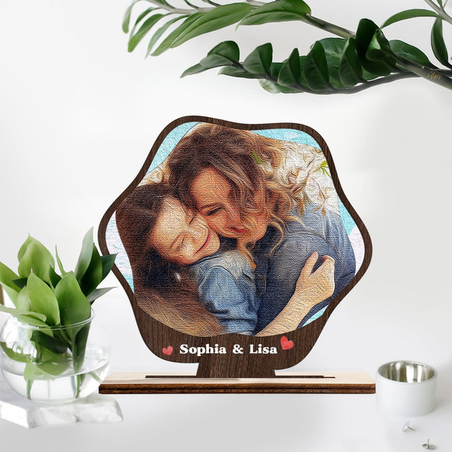 Custom Portrait From Photo, Water Color Style, Wooden Plaque 3 Layers