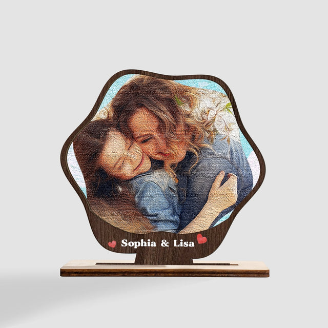 Custom Portrait From Photo, Water Color Style, Wooden Plaque 3 Layers