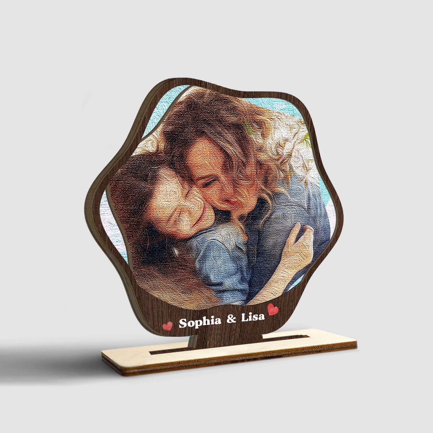 Custom Portrait From Photo, Water Color Style, Wooden Plaque 3 Layers