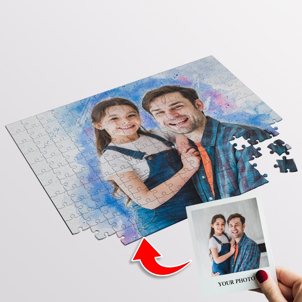 Custom Portrait From Photo, Watercolor, Jigsaw Puzzles