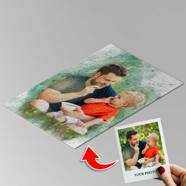 Custom Portrait From Photo, Watercolor, Jigsaw Puzzles