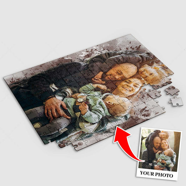 Custom Portrait From Photo, Watercolor Painting, Jigsaw Puzzles