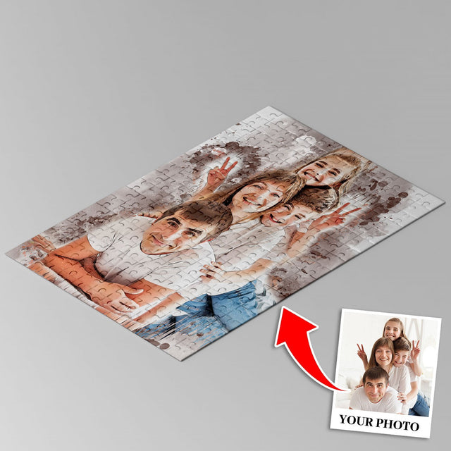 Custom Portrait From Photo, Watercolor Painting, Jigsaw Puzzles