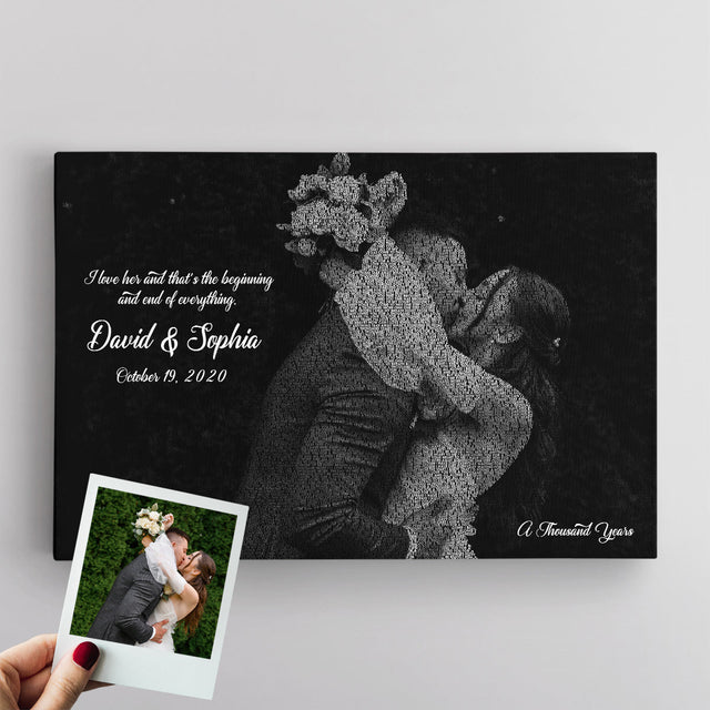 Custom Portrait Music Song Lyric, Canvas Wall Art