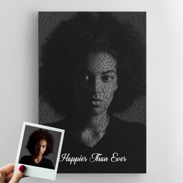 Custom Portrait Music Song Lyric, Canvas Wall Art