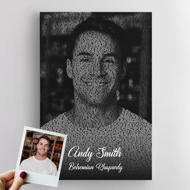 Custom Portrait Music Song Lyric, Canvas Wall Art