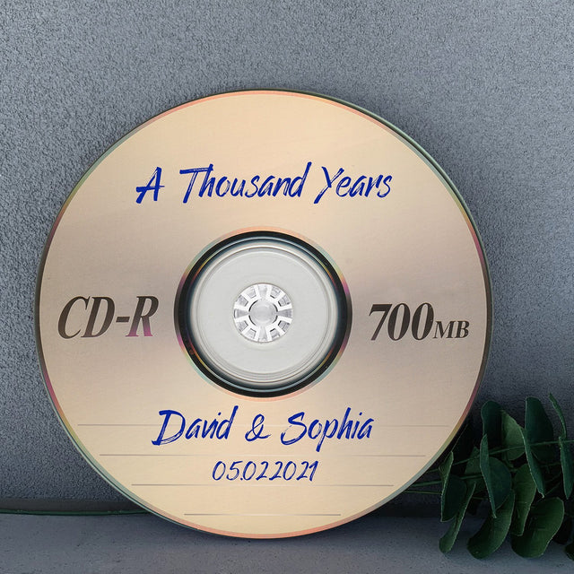 Custom Round Sign, CD-ROM Art, Personalized Name And Text
