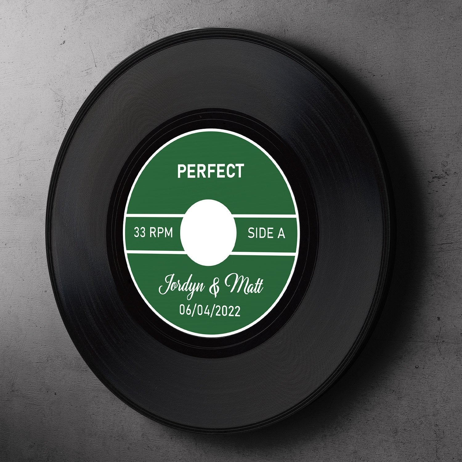 Custom Round Sign, Personalized Name And Text, Green Vinyl