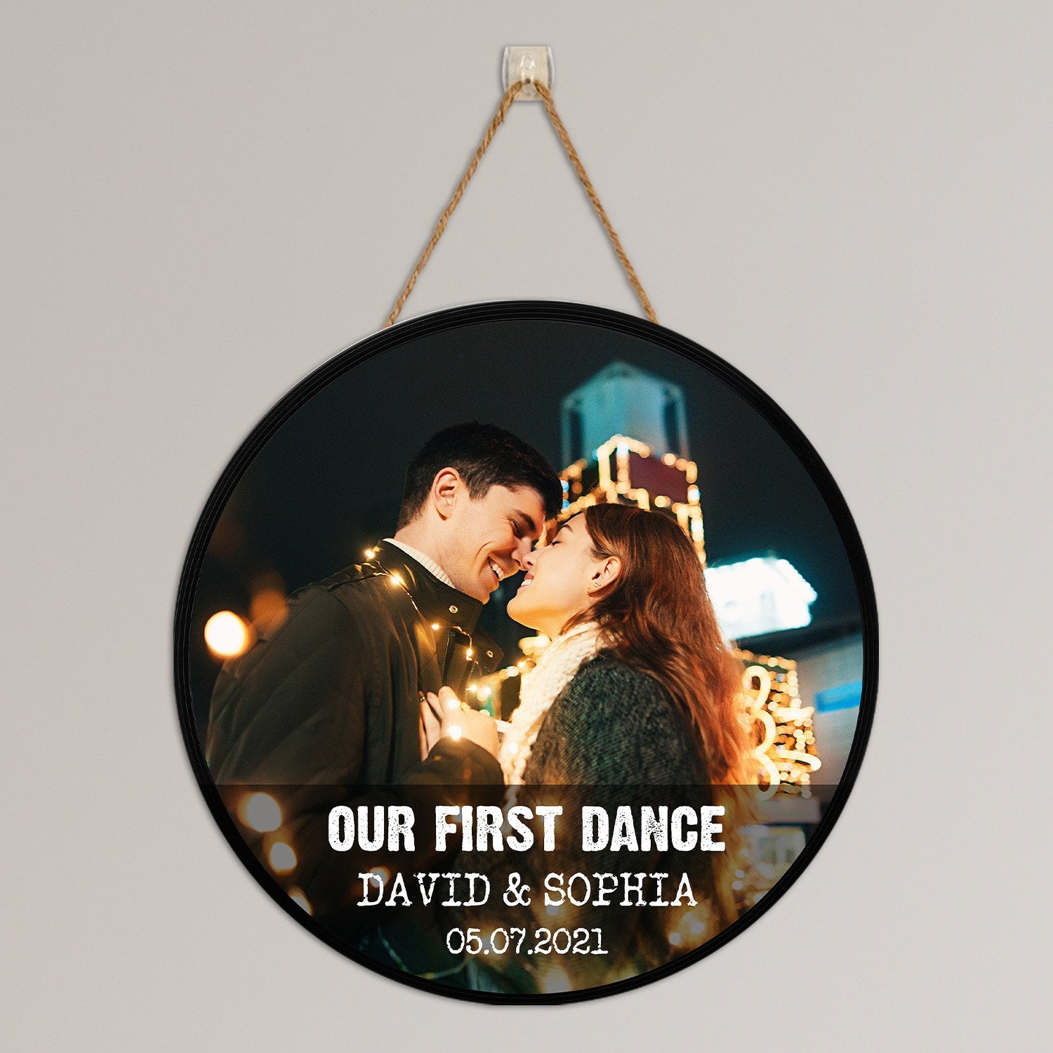 Custom Round Sign, Personalized Photo And Text