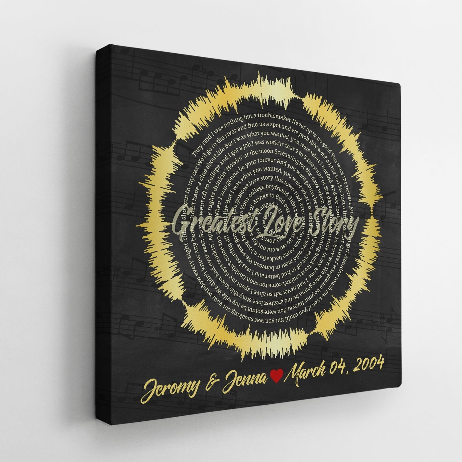 Custom Song Lyrics And Text, Circle Art ,Canvas Wall Art