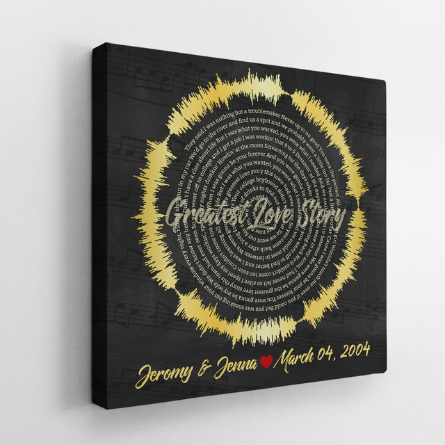 Custom Song Lyrics And Text, Circle Art ,Canvas Wall Art