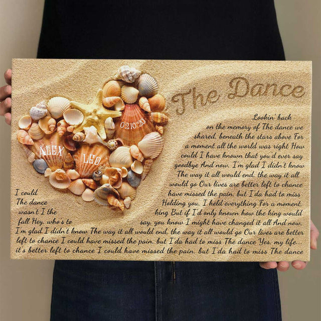 Custom Song Lyrics, Canvas Wall Art, Custom Name and Date, Sand Beach And Ocean