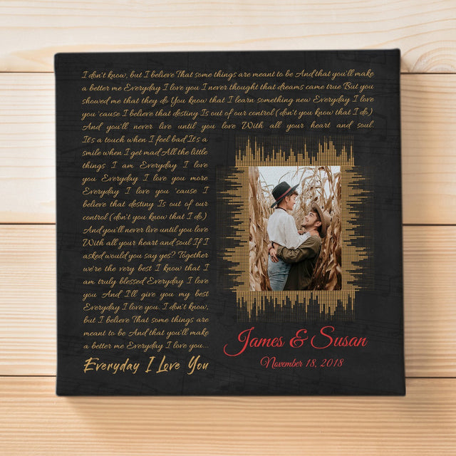 Custom Song Lyrics, Canvas Wall Art Gift For Wedding
