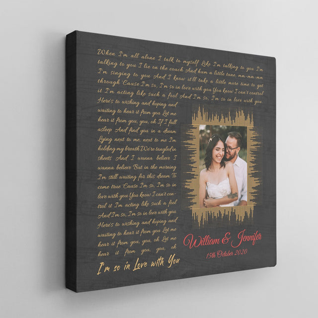 Custom Song Lyrics, Canvas Wall Art Gift For Wedding