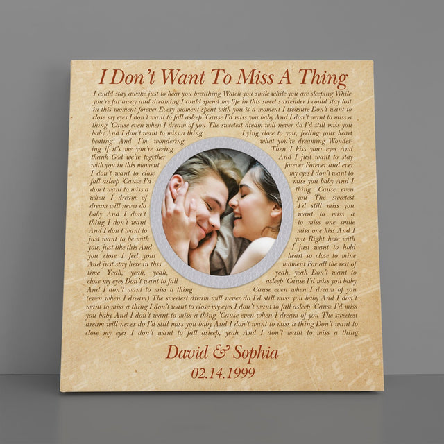Custom Song Lyrics, Canvas Wall Art, Upload Photo, Gift For Wedding