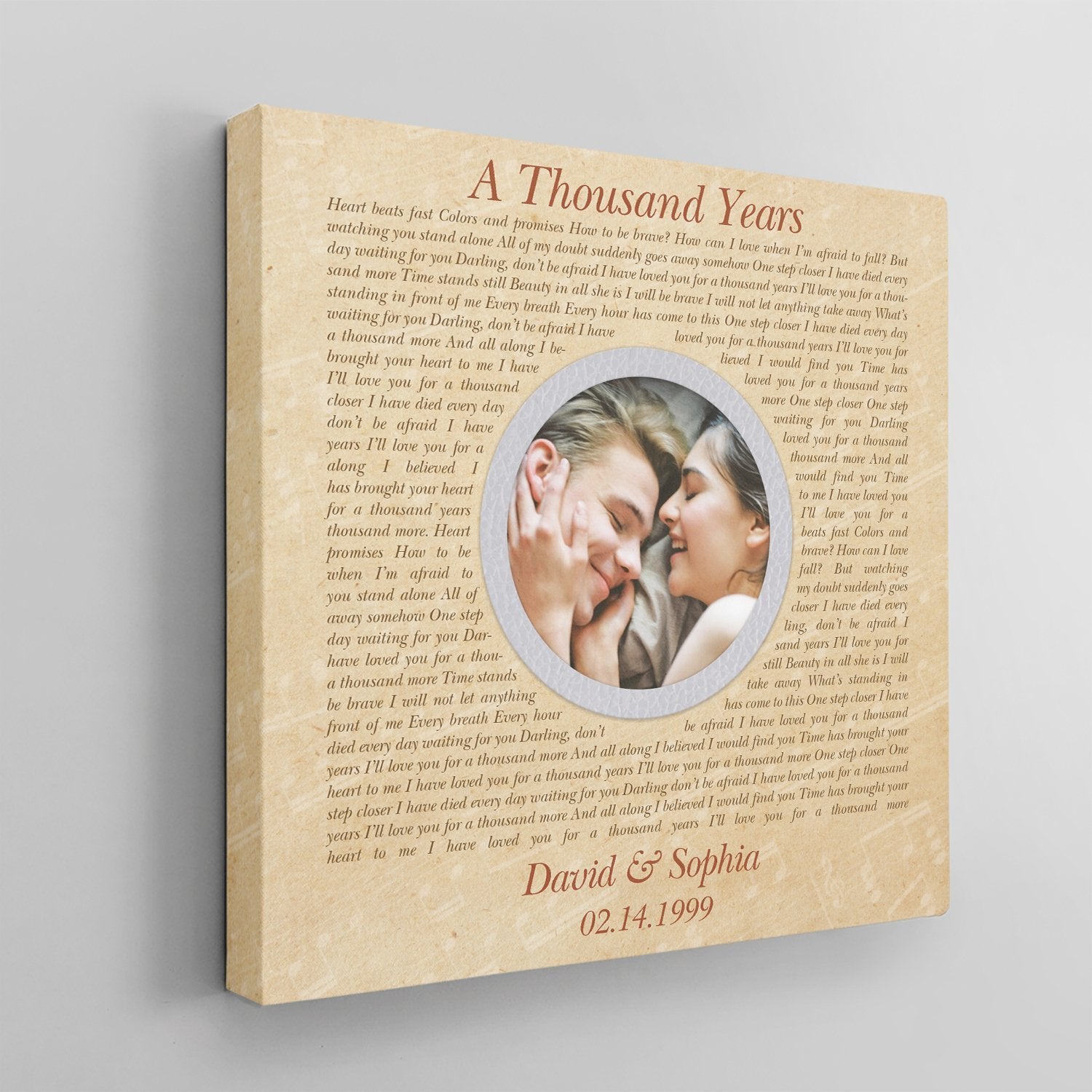 Custom Song Lyrics, Canvas Wall Art, Upload Photo, Gift For Wedding