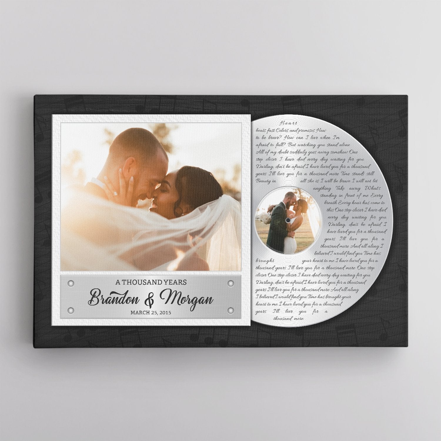 Custom Song Lyrics, CD Album, Custom Name And Photo, Canvas Wall Art