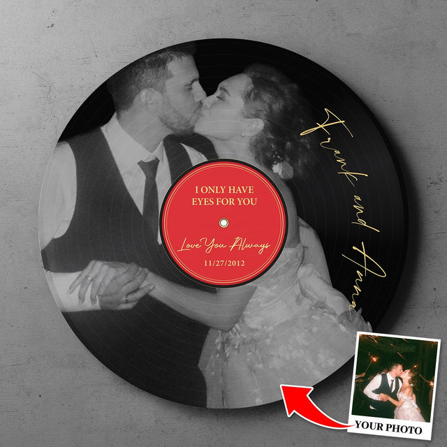 Custom Song Lyrics, Custom Black & White Photo, Personalized Song Name And Text Round Wood Sign