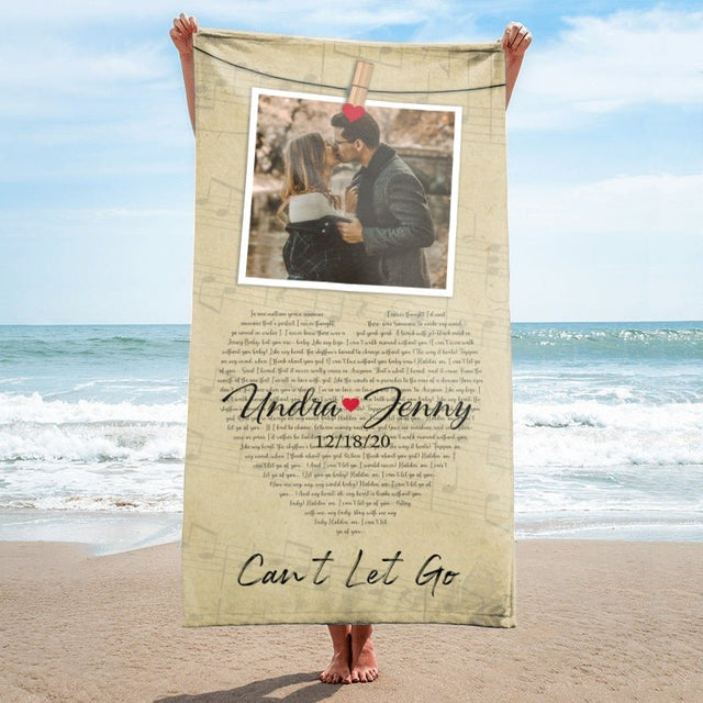 Custom Song Lyrics Custom Photo And Text Towel