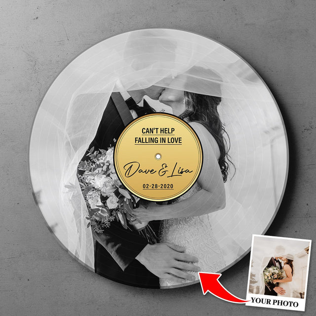 Custom Song Lyrics, Personalized Black & White Photo, Custom Song Name And Text Round Wood Sign