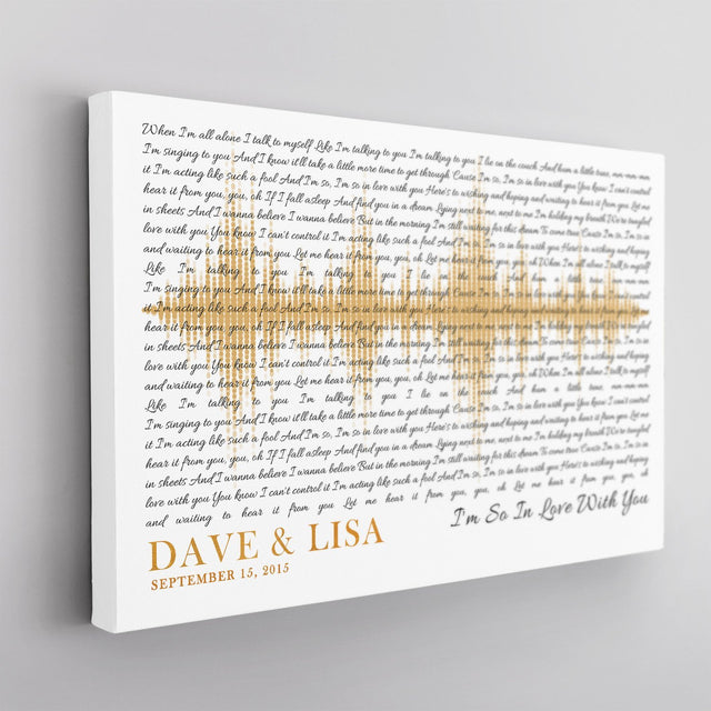 Custom Song Lyrics, Personalized Name And Date, Canvas Wall Art, Gift For Wedding