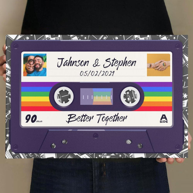 Custom Song Lyrics, Personalized Name, Date And Upload Photo Canvas Wall Art
