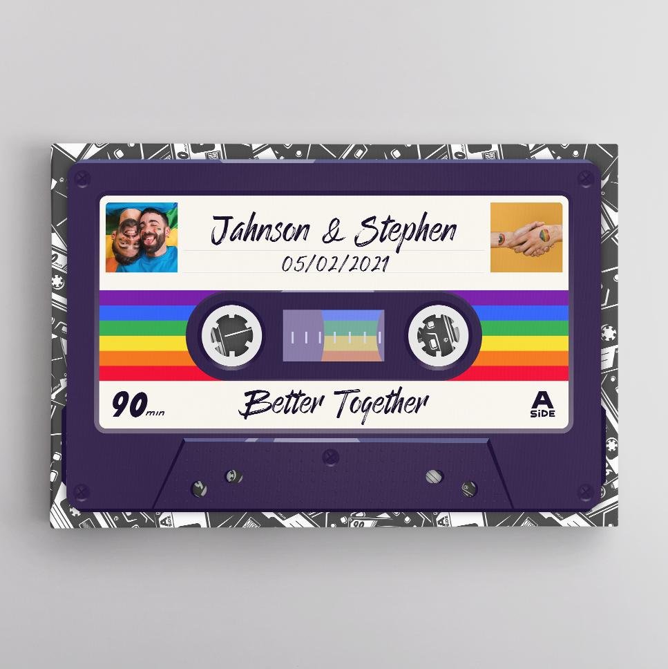 Custom Song Lyrics, Personalized Name, Date And Upload Photo Canvas Wall Art
