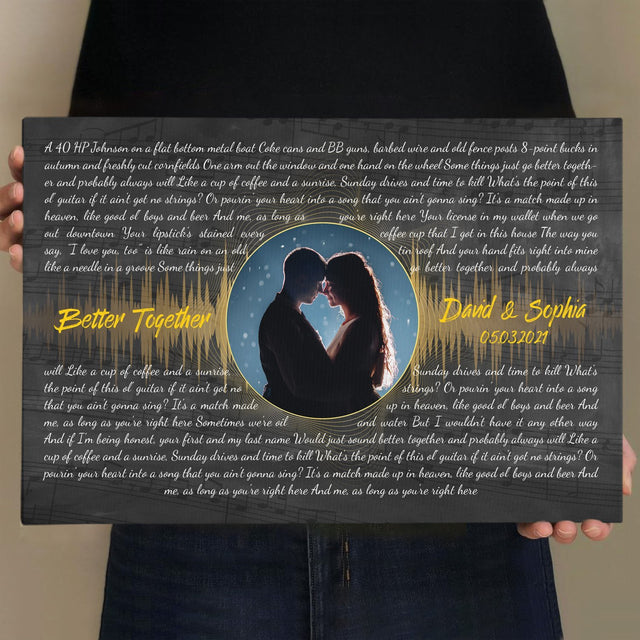 Custom Song Lyrics, Personalized Song Name And Text, Canvas Wall Art, Gift For Wedding