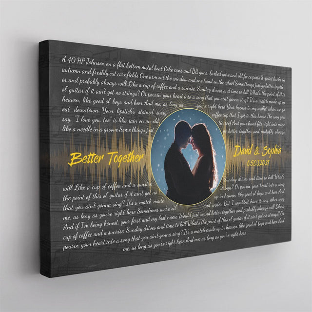 Custom Song Lyrics, Personalized Song Name And Text, Canvas Wall Art, Gift For Wedding