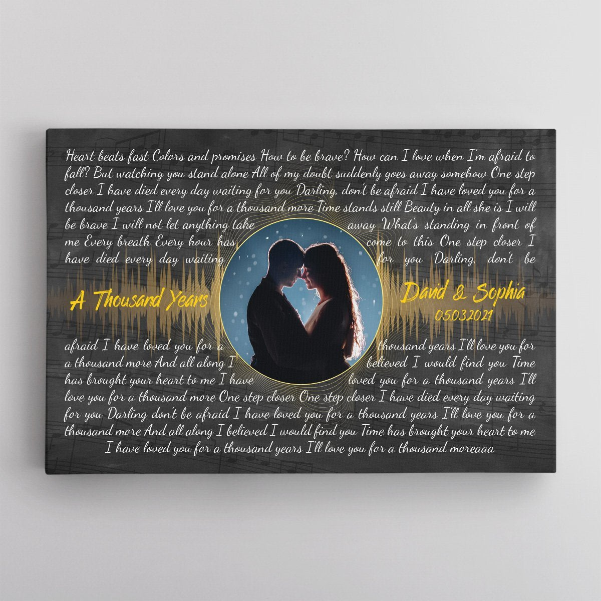 Custom Song Lyrics, Personalized Song Name And Text, Canvas Wall Art, Gift For Wedding
